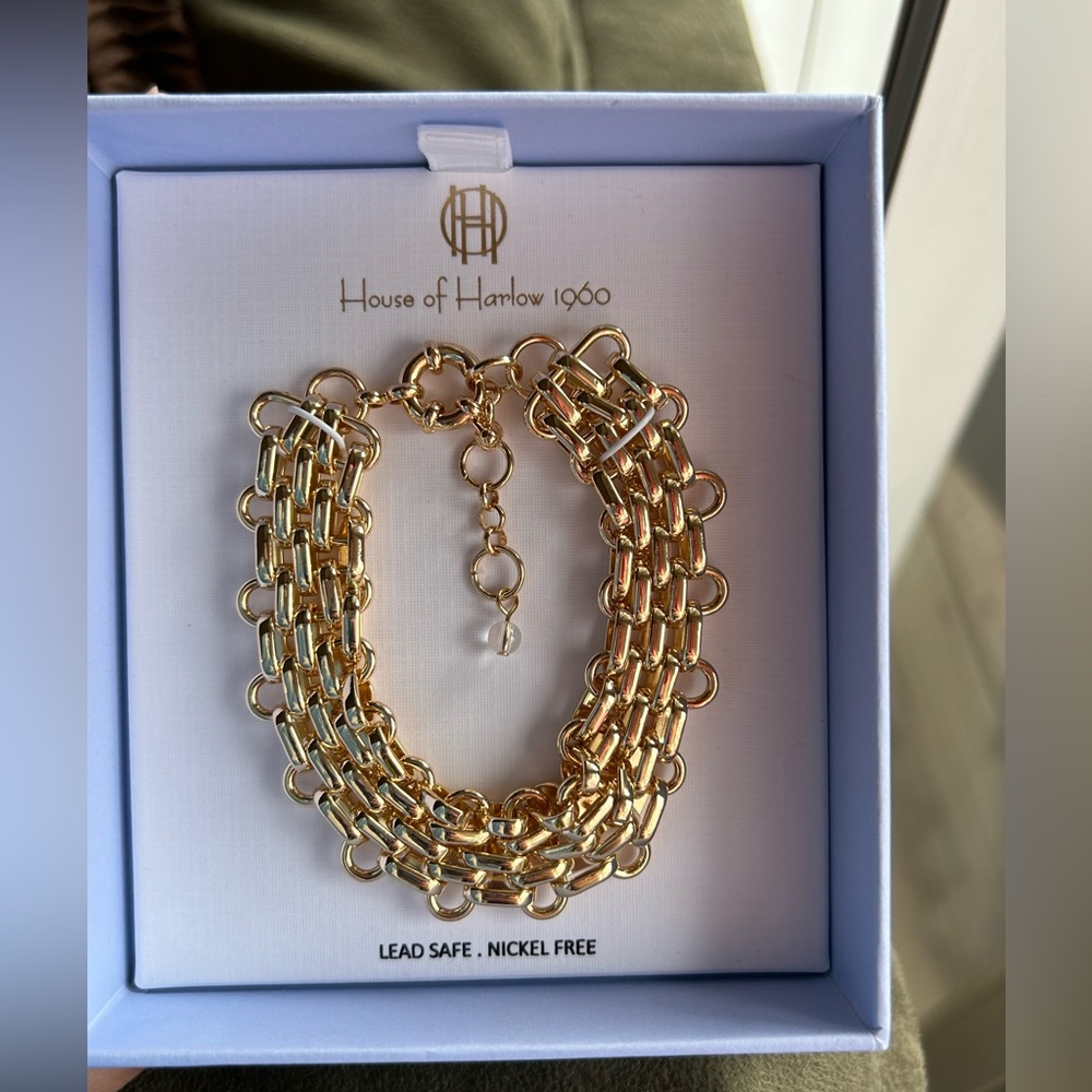 House of Harlow 1960 Layered Gold Chain Bracelet